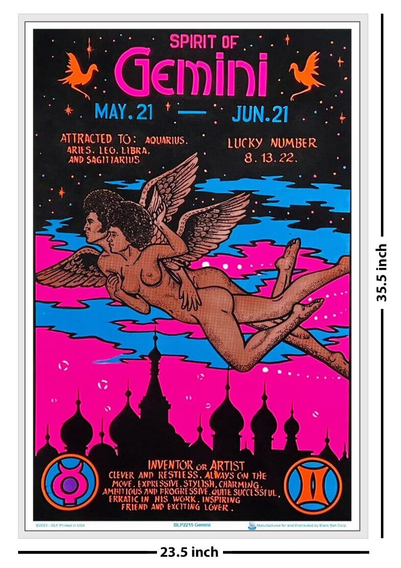 Amazon.com: Gemini Zodiac Sign - Laminated - Blacklight Poster